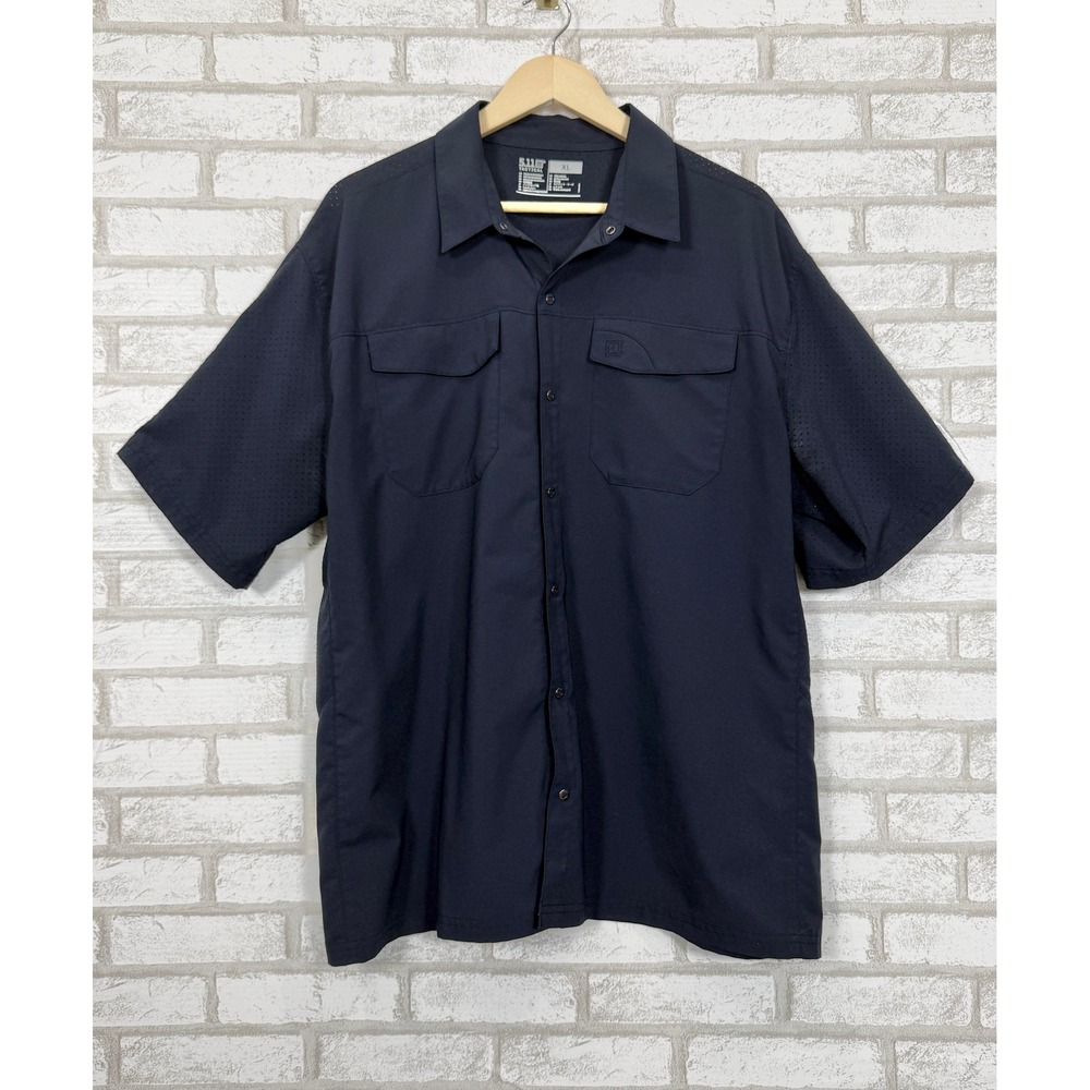 5.11 Tactical Freedom Flex Mens Snap Button Shirt XL Navy Blue Vented Gorpcore